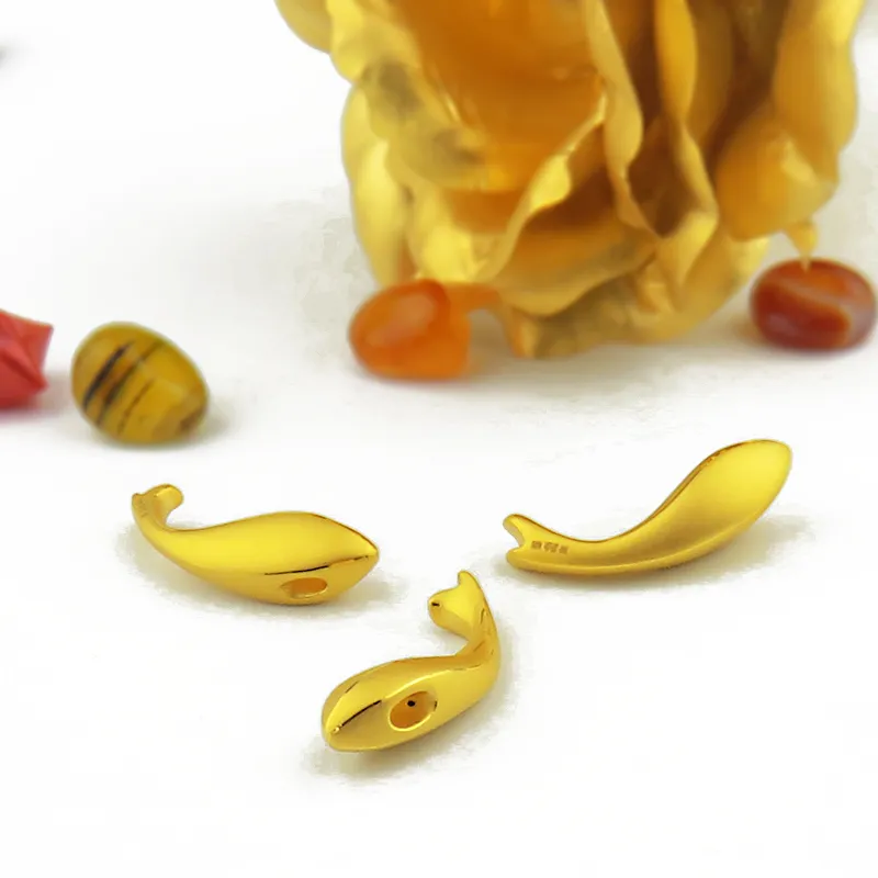 Collane con ciondolo Arrivo Oro giallo puro 3D 999 Pesce 1,58 g_voghion.com