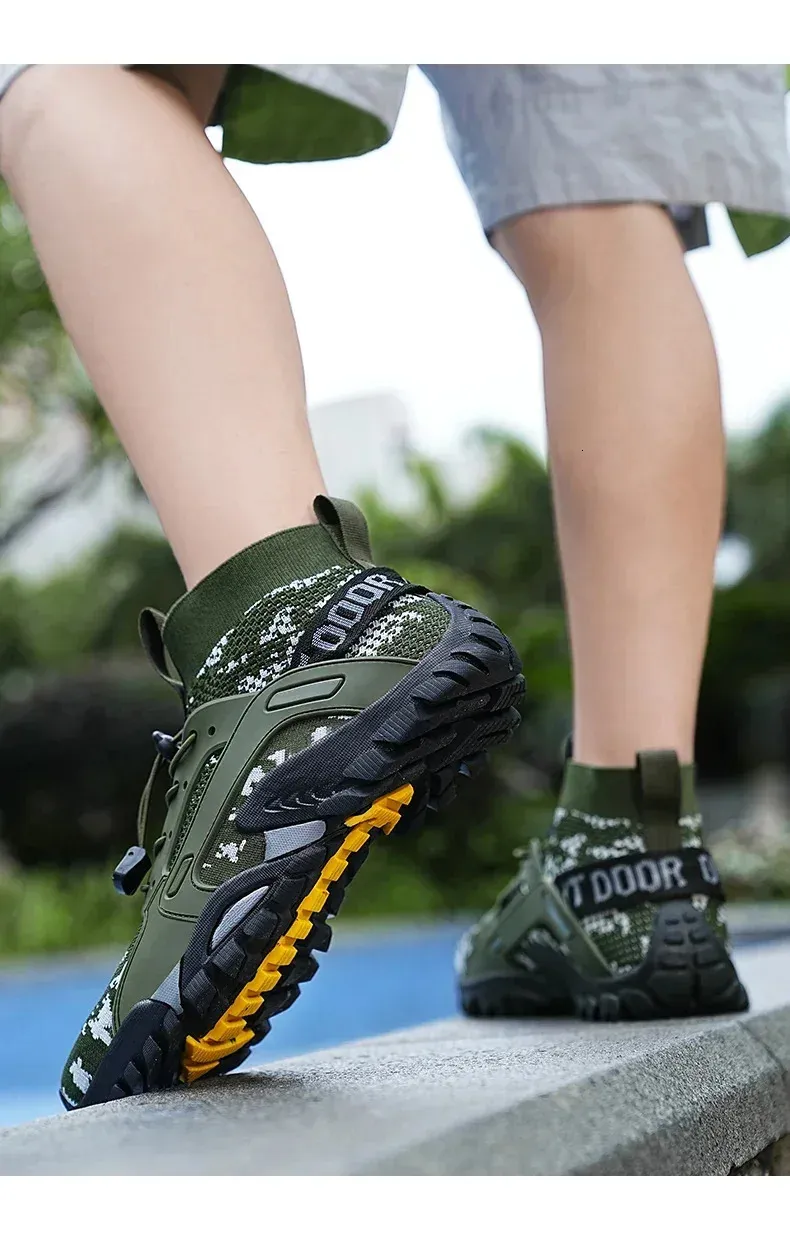 for Man Outdoor Hiking Shoes Comfortable Breathable Mesh High Top Boots Mountaineering Woman Quick Drying Leisure Travel_voghion.com