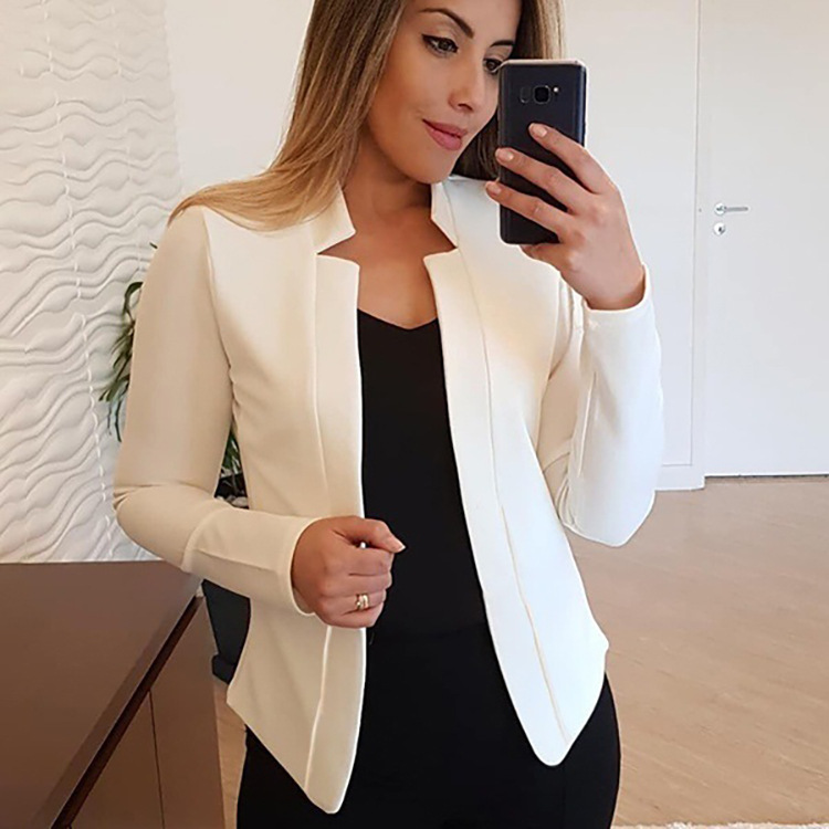 Women’s Clothing fashion tops solid color open front jacket small suit