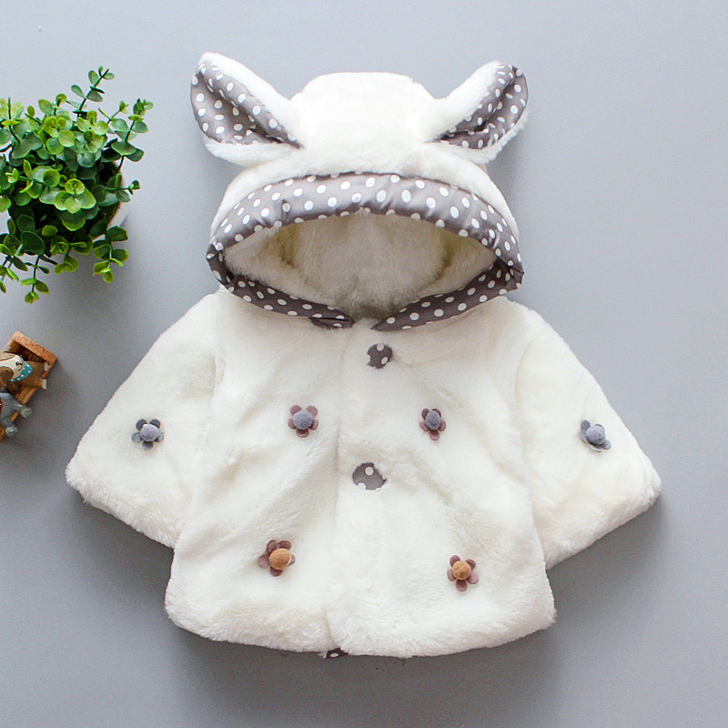 Winter Children's Warm Clothing Hooded Coat Cold Proof Cute Rabbit Ears Cloak for Girls_voghion.com