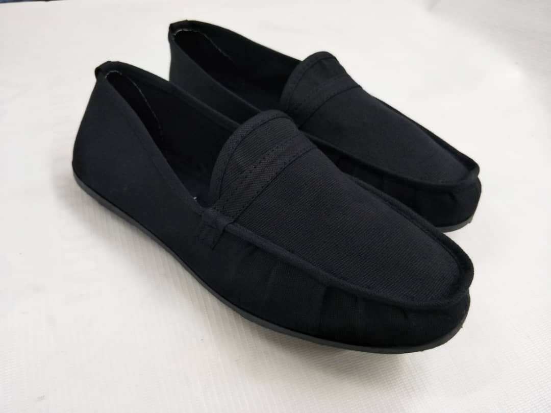 Working Men's Lazy Canvas Shoes #Y2A(Black)_voghion.com
