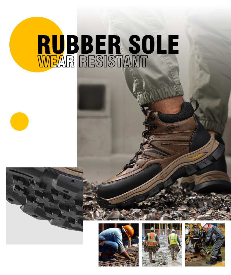 Scarpe antinfortunistiche GUYISA Scarpe da lavoro impermeabili Stivali con punta in acciaio Taglio alto 5059 38-45_voghion.com