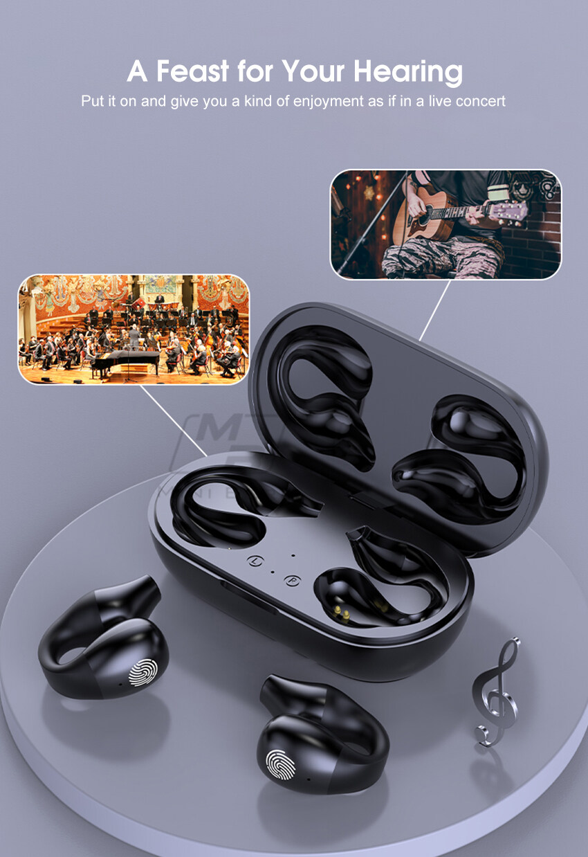 2024 TWS Bluetooth 5.0 Earphone No In-Ear Headphones Wireless Sport Earbud Ear Hook Earphones Power Display Headset HD Call Earbuds Waterproof Sweat-_voghion.com