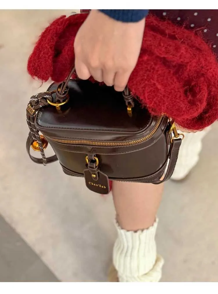 Borsa a tracolla in pelle testurizzata da donna, con patta solida, mini borsa a tracolla, versatile, casual, morbida, in PU, a secchiello_voghion.com