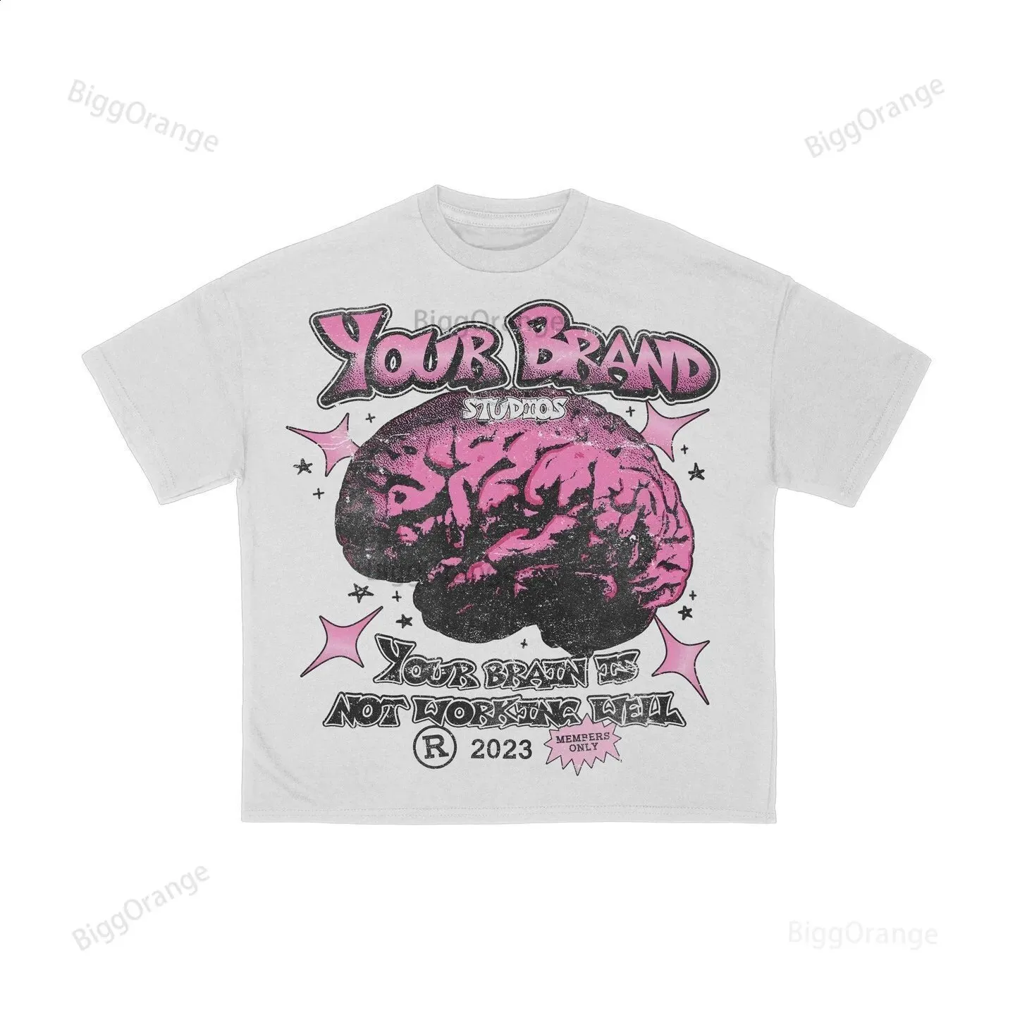 Y2k Retro Tie Dye Nummer T-Shirts Gothic Hip Hop Grafik Graffiti Print Cropped Top für Männer Übergroße lose lange Ärmel_voghion.com