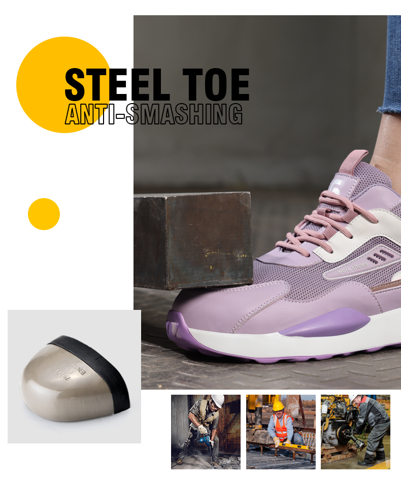 GUYISA Scarpe antinfortunistiche e da lavoro da donna con punta in acciaio 0283pk 37-43_voghion.com