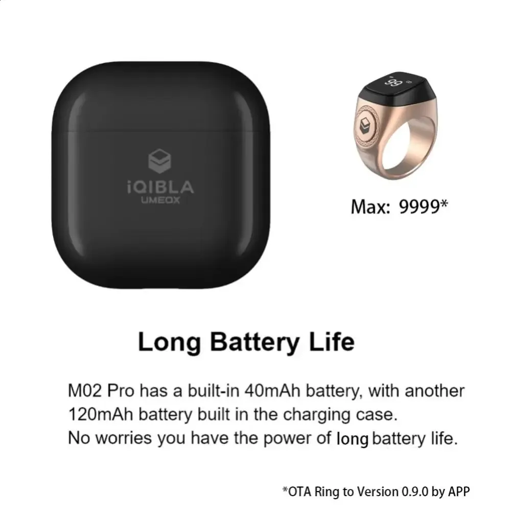 RYRA Iqibla APP Smart Digital Ring WIFI5.1 Metal OLED Ecran Android IOS1. Memento de vibrații pentru contorizarea timpului_voghion.com