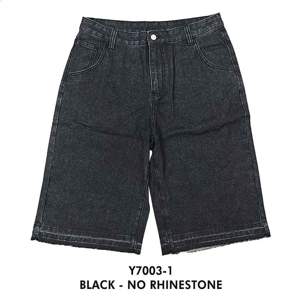 PEERAGE Y2k Retro Rhie Washed Wide Leg Baggy Long Jorts Vyriški Gatvės stiliaus Oversized Frayed Black Grey Loose Denim Jeans_voghion.com