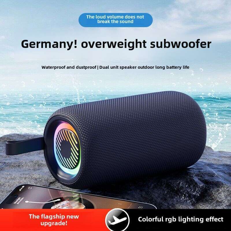 【 8000 chansons incluses 】 Enceinte Bluetooth intelligente, étanche et résistante aux chocs, pour l'extérieur, avec un son de faible tonalité pour la maison_voghion.com