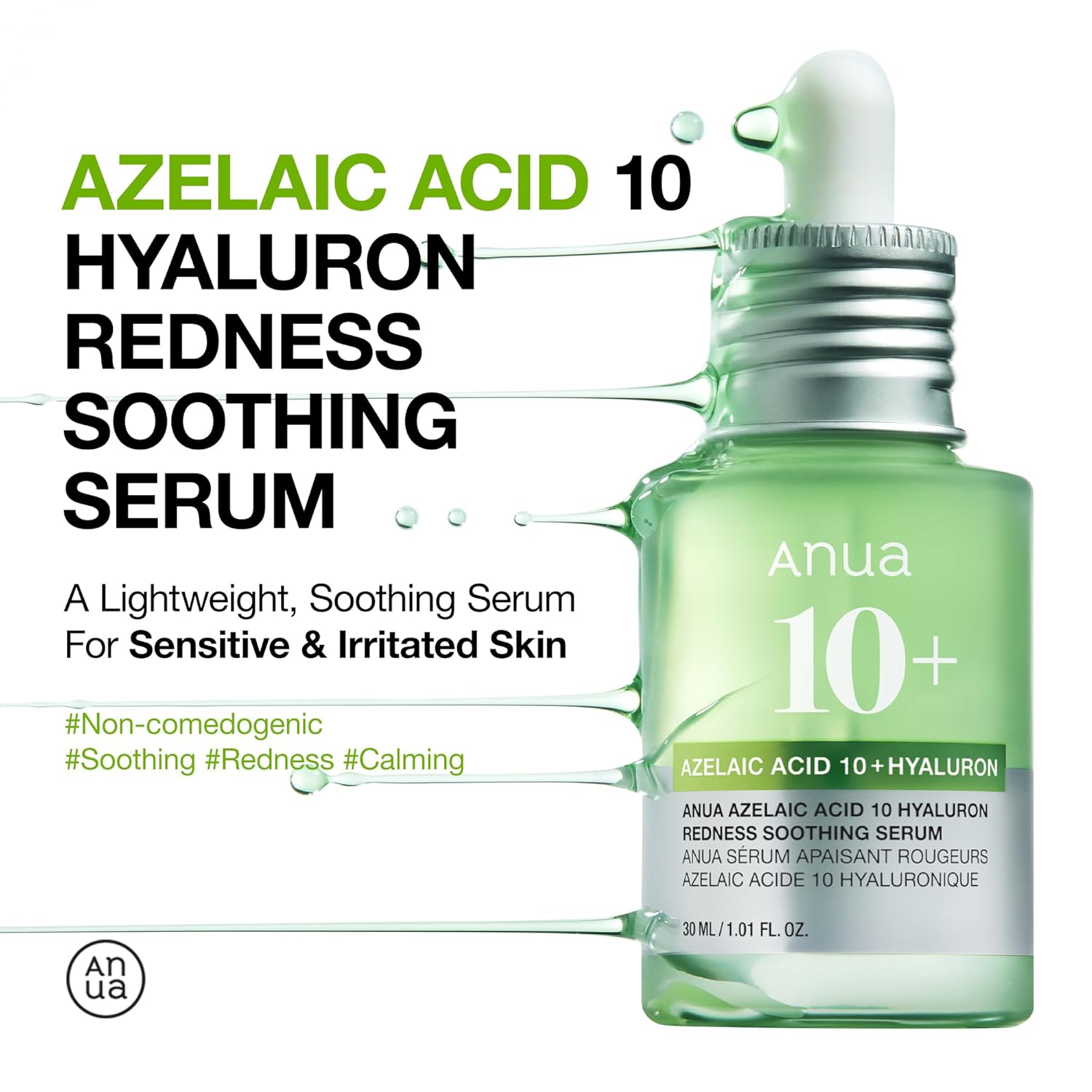 Ny Anua Azelaic Acid 10 Hyaluron Rødme Beroligende Serum Ansigtsserum_voghion.com