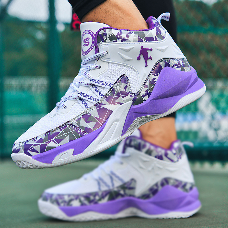 Mandarin Duck con superficie in mesh, scarpe da basket alte da combattimento per studenti, scarpe Flywire_voghion.com