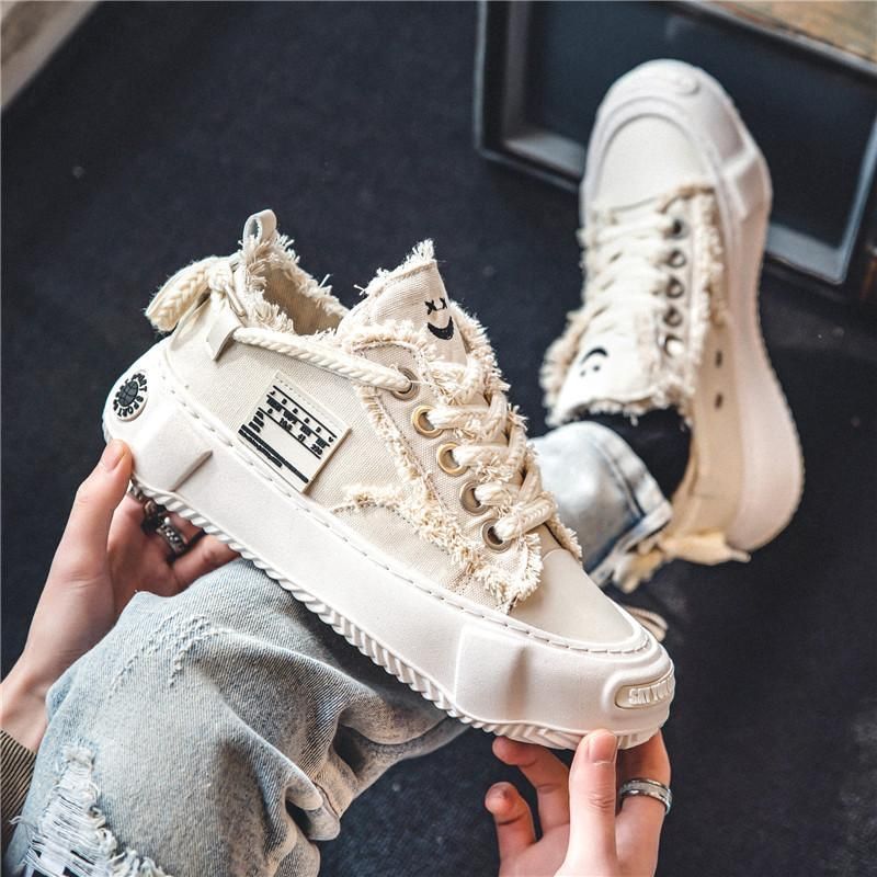 Frühlingstrend Herren, vielseitige Freizeitschuhe aus Canvas, Nischendesign, Sportschuhe mit dicker Sohle, Website für_voghion.com