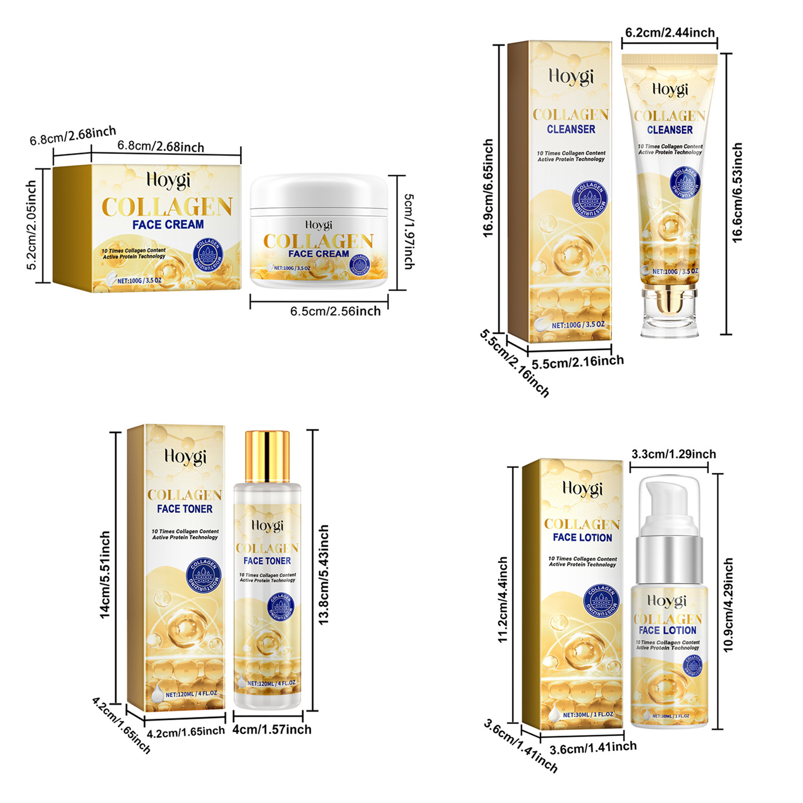 Seria Hoygi Collagen Care nawilża, ujędrnia skórę twarzy, oczyszcza, zmarszczek, chroni oczy i przeciwdziała starzeniu_voghion.com