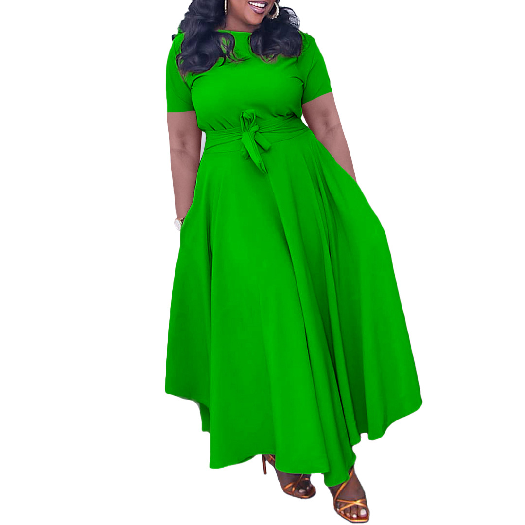 Frauen Kleidung sommer neue mode temperament riemen große größe außenhandel kleid_voghion.com