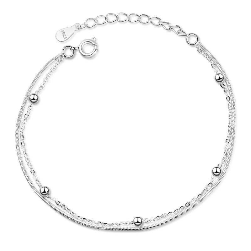 Bracelet Snake Bone Chain Beaded Round Bead Bracelet Retro Women Simple Fine Versatile Temperament Fashion Accessories_voghion.com