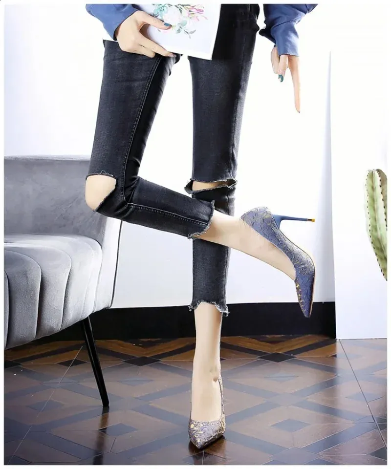Stiletto Pumps Damen Spitz Zulaufende High Heels Für Partys_voghion.com