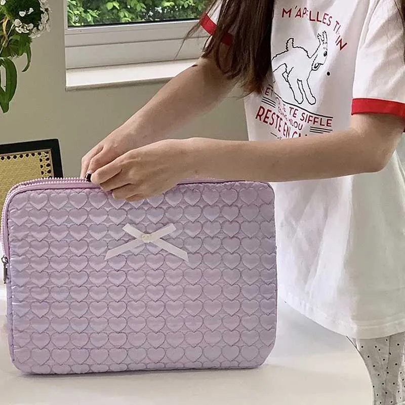 Husă tip inimă cu fundă pentru laptop, pentru laptop Air 13 14 inch M1 M2, pentru iPad Pro 11 12.9 2021, BA241011_voghion.com