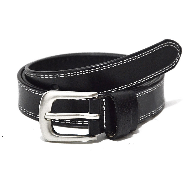 Cintura coreana classica da donna in pelle bovina alla moda con cuciture laterali, cintura per pantaloni con fibbia casual in pelle a due strati_voghion.com