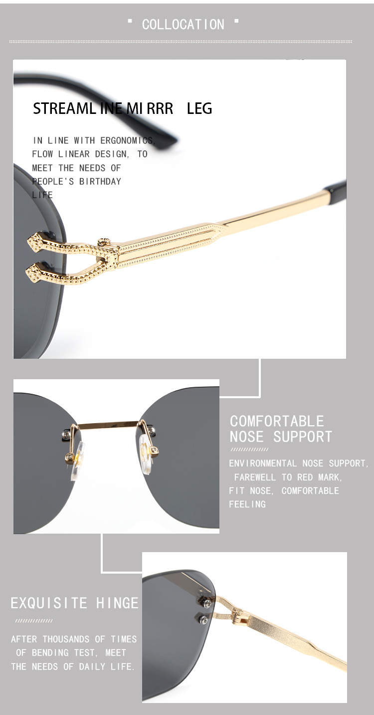 Occhiali da sole da uomo a forma di serpente con finiture in metallo, occhiali da sole alla moda_voghion.com