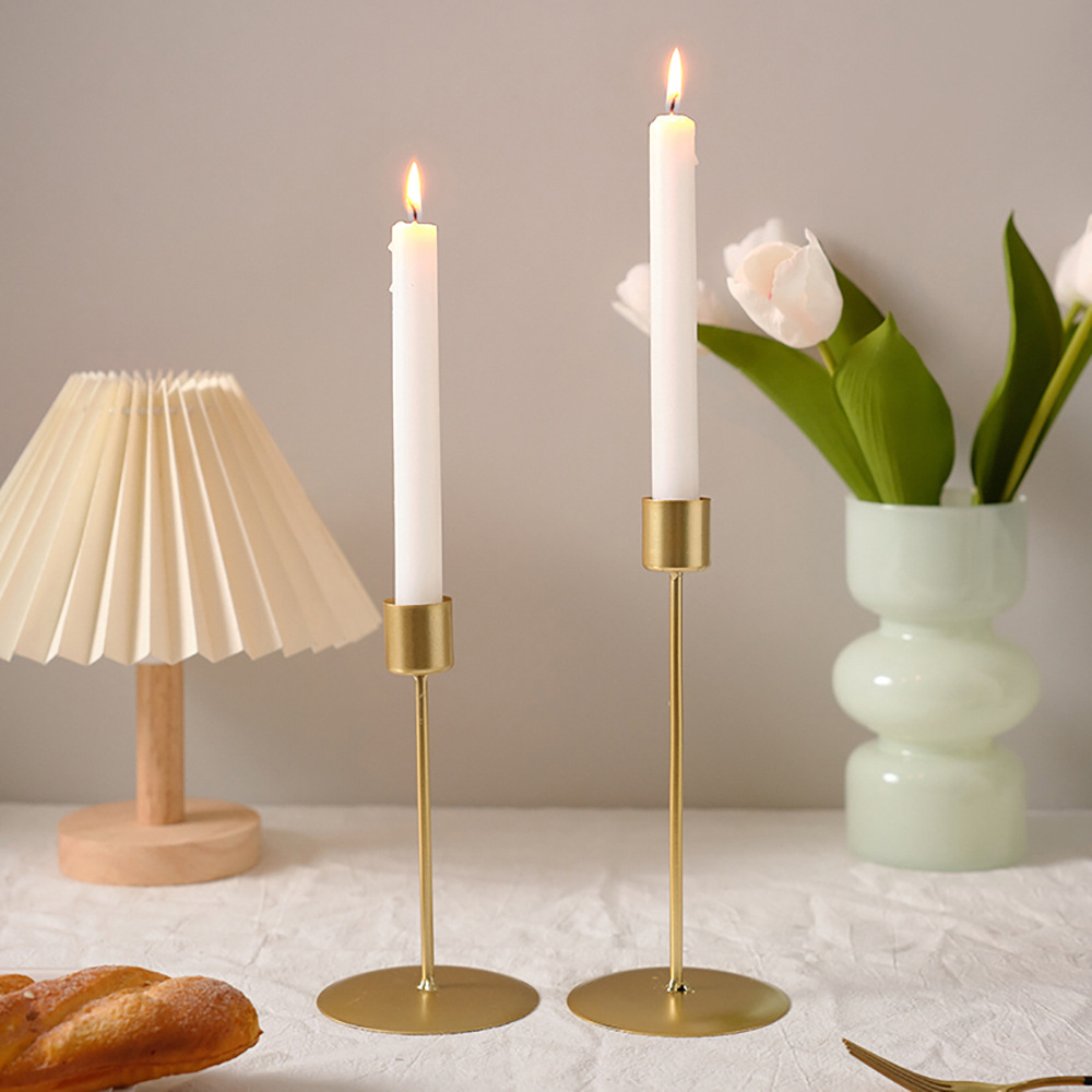Adorno de vela de lujo con luz nórdica para el hogar, accesorio para cenas a la luz de las velas, mesa de hogar sencilla y romántica