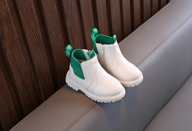 Winter Nieuwe Kinderen Dikke Warme Zijrits PU Leren Waterdichte Sneeuwlaarzen Kidsnest Jongens Meisjes Antislip Pluche Katoenen Schoenen_voghion.com
