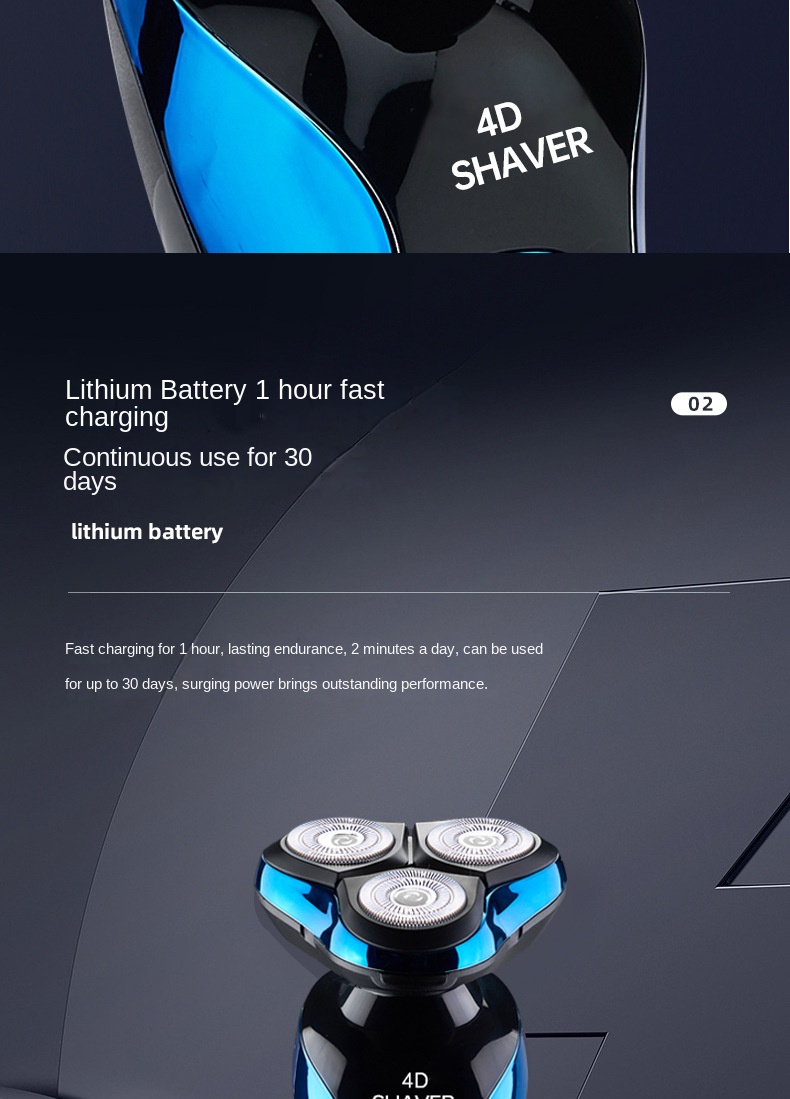 Electric Shaver 4D For Men Electric Hair Clipper USB Rechargeable Professional Hair Trimmer Hair Cutter_voghion.com