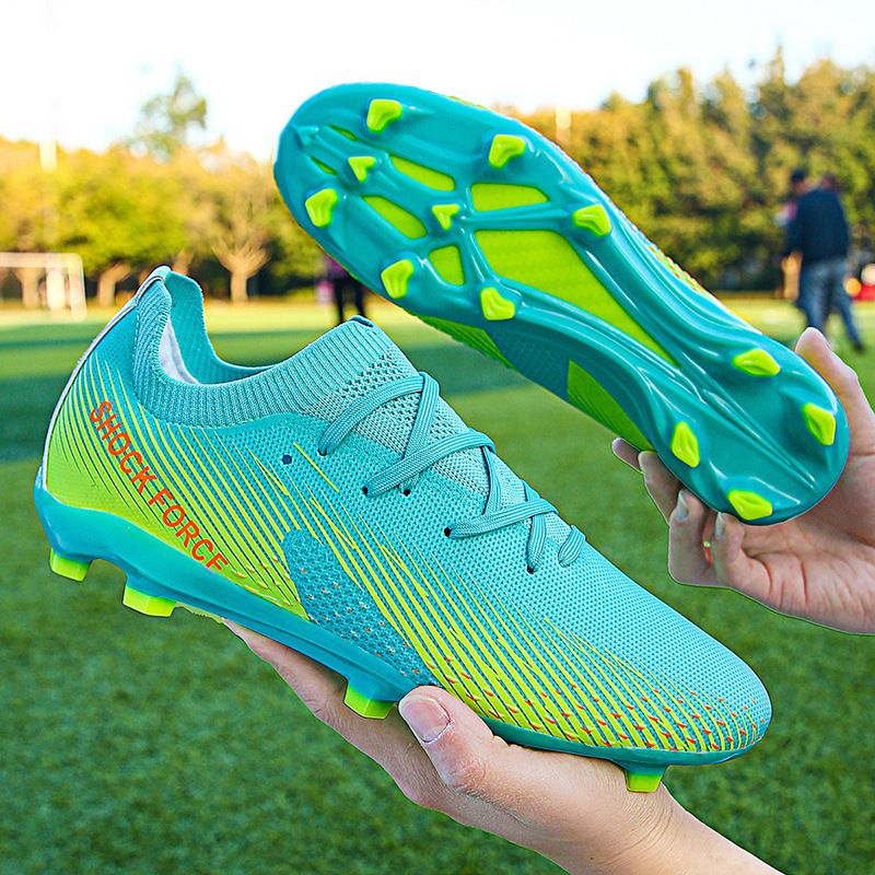 Soccer shoes Men's AG long spike broken nail student indoor artificial grass game training sneakers_voghion.com
