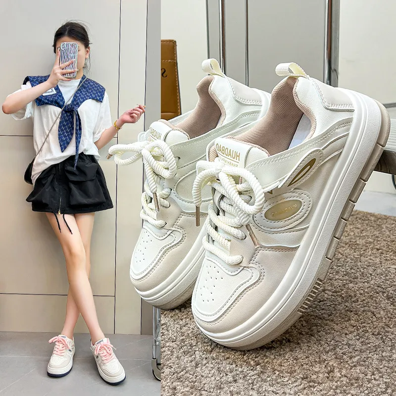 Thick Soled Round Toe Mesh Breathable Cartoon Decoration Sports Skateboard Casual And Versatile Non Slip Board Shoes_voghion.com