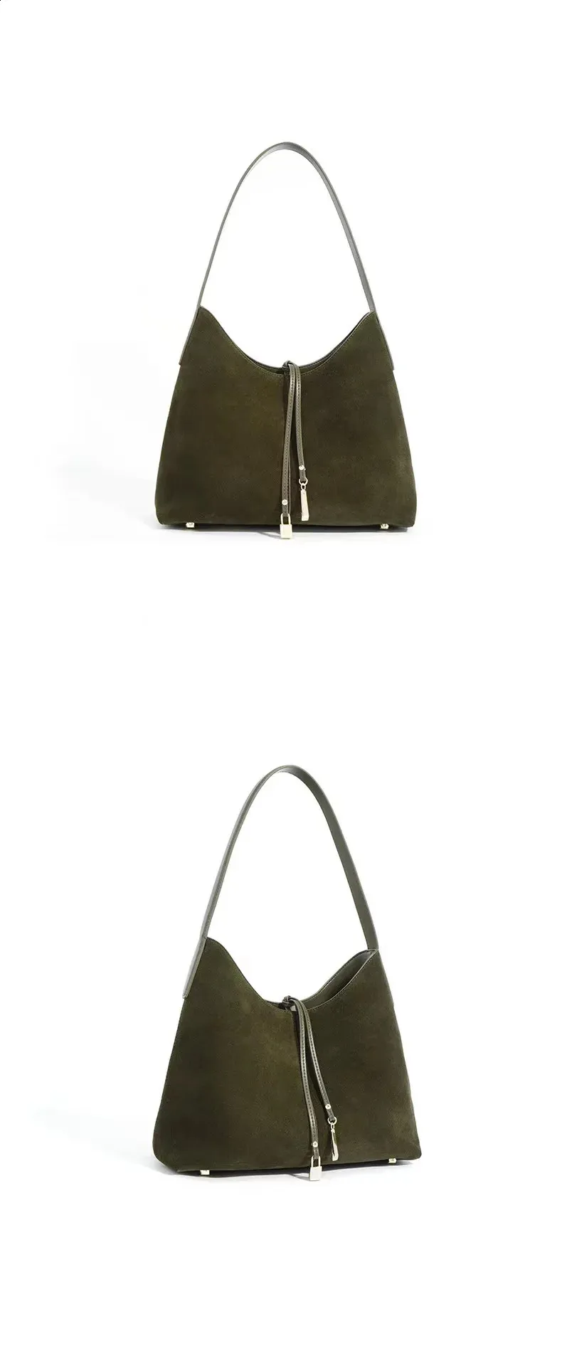Borsa a tracolla in pelle scamosciata retrò autunno inverno 2024 da donna, di alta qualità, grande capacità, in pelle scamosciata, ascella_voghion.com