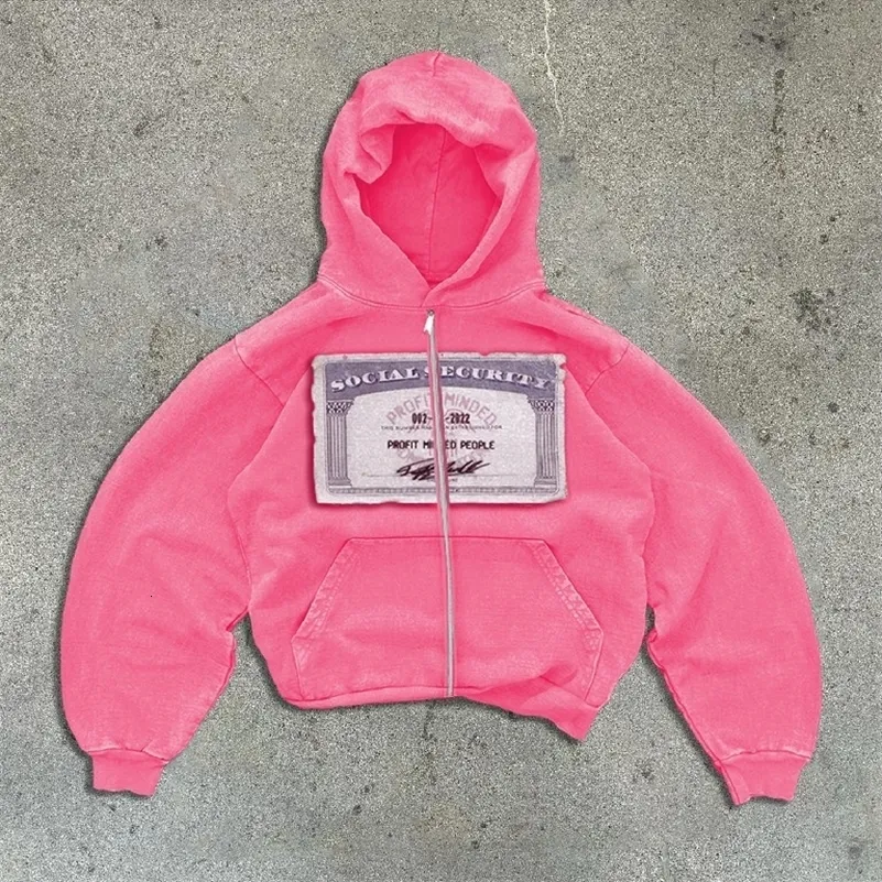 Zip Y2K Clothes American Haruku Hip Hop Graphic Print Retro Oversized Hoodie Sweatshirt Mens Womens Rock Gothic Jacket_voghion.com