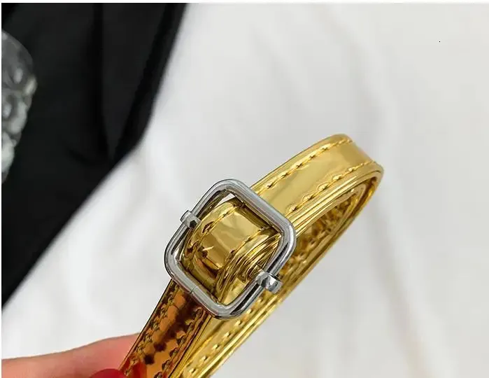 Borsa a tracolla da donna elegante borsa a spalla quadrata oro_voghion.com