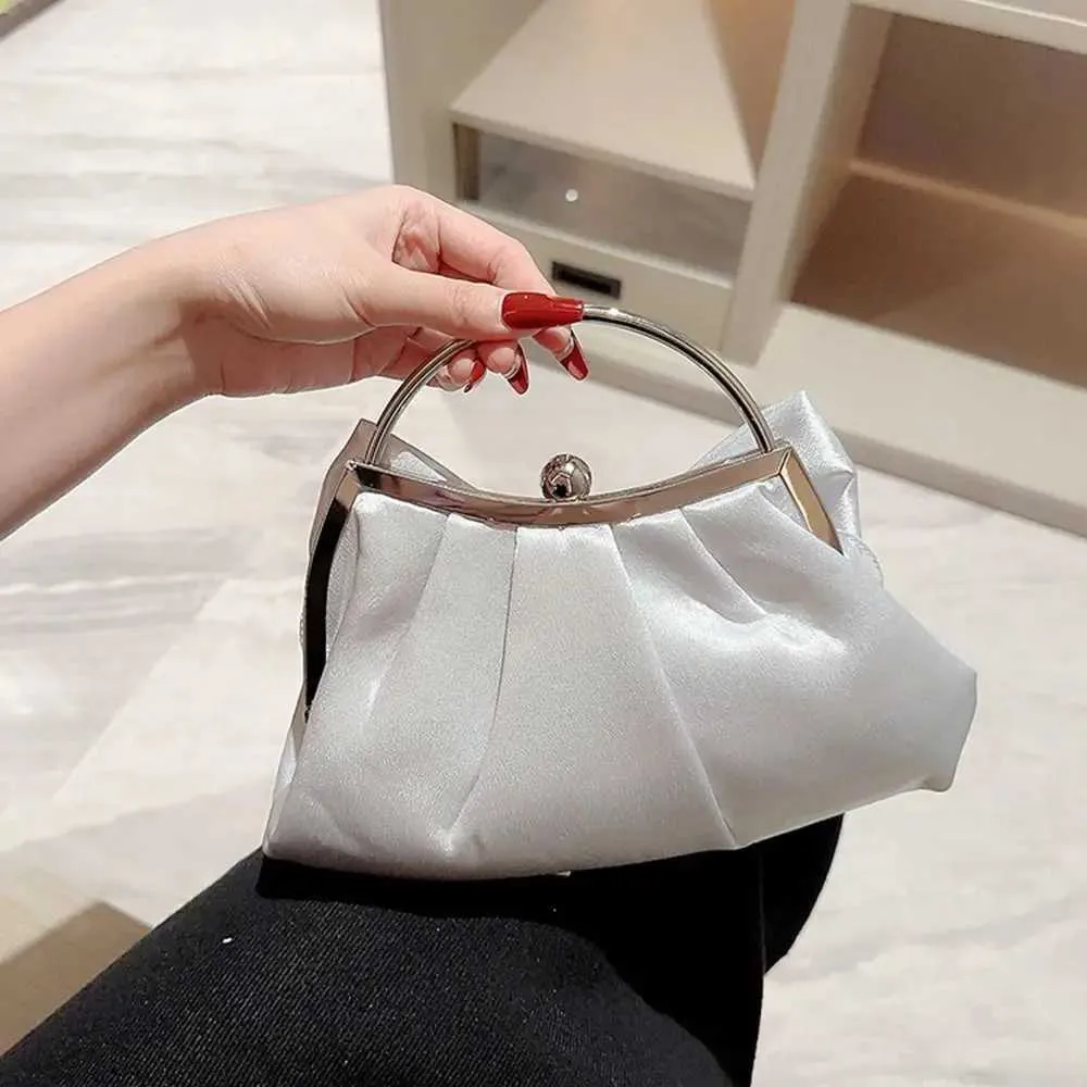Gyllene siden rosett kväll elegant och trendig bankett clutch kedja axelväska plånbok för kvinnor festväska_voghion.com
