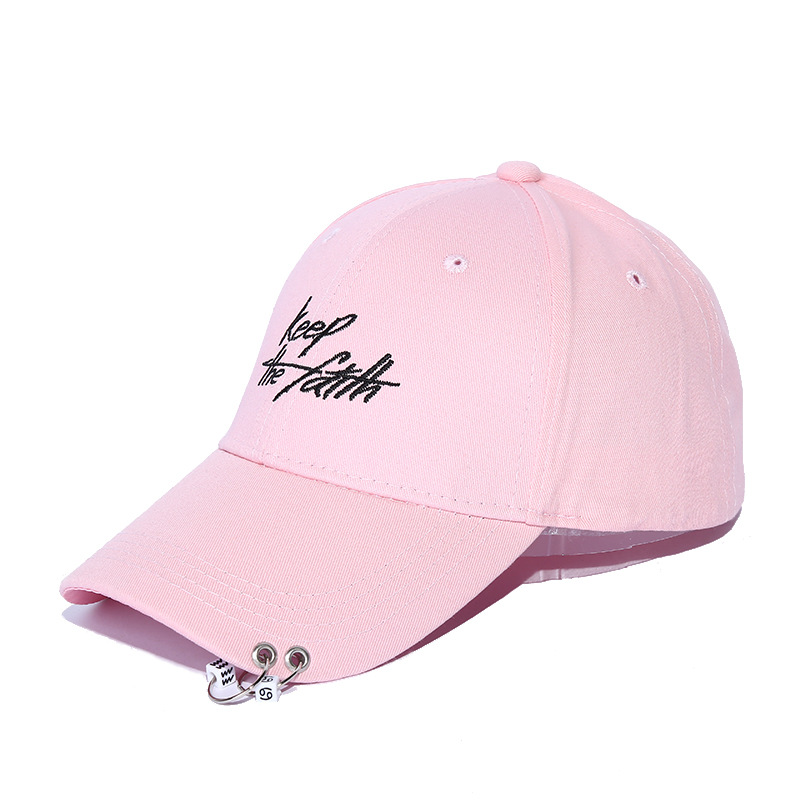 Modischer, personalisierter Eisenring, trendiger und einfacher, englisch bestickter Entenzungen-Sonnenschutzhut für den Außenbereich_voghion.com