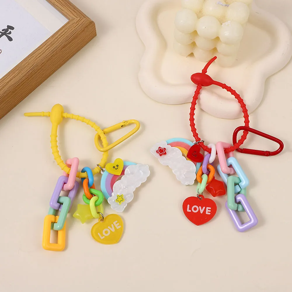 Candy Color Cute Keychain Car Key Accessories Funny Cloud Creative Backpack Pendant Ornament Gift Cartoon Bag Hangings_voghion.com