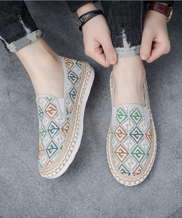 2024 Summer New One Step Old Beijing Cloth Trendy Linen Breathable Fisherman Men's Casual Shoes_voghion.com