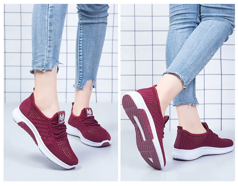 Flat Casual Fashion Breathable Mesh Vulcanized Shoes Women Sneakers Summer Ladies Boat Shoe atos Para Mujer_voghion.com
