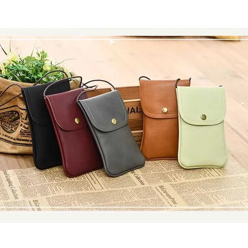 Borsa a tracolla sottile in pelle vegana casual con tracolla regolabile, per cellulare Ba241217_voghion.com