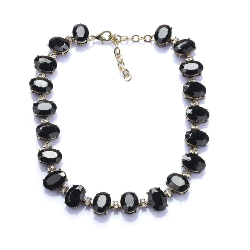 Rhinestone Choker Necklace Vintage Statement Pendant For Women_voghion.com