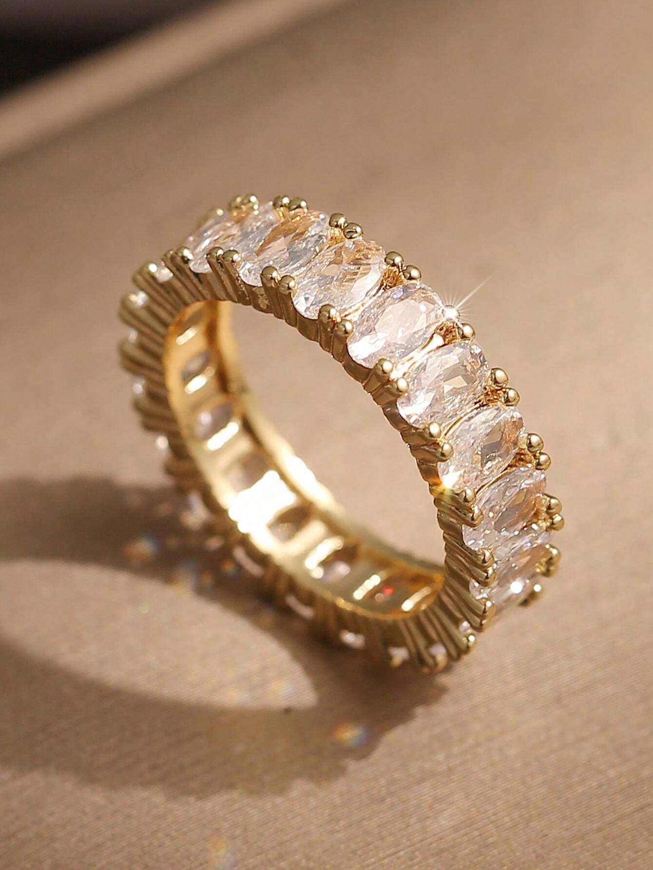 Aurora Atelier 1 Pc Elegant Ellipse CZ Rings For Women Girl Crystal Ring Birthday Bridal Dress-Up Female Festivals Jewlelry Gift_voghion.com