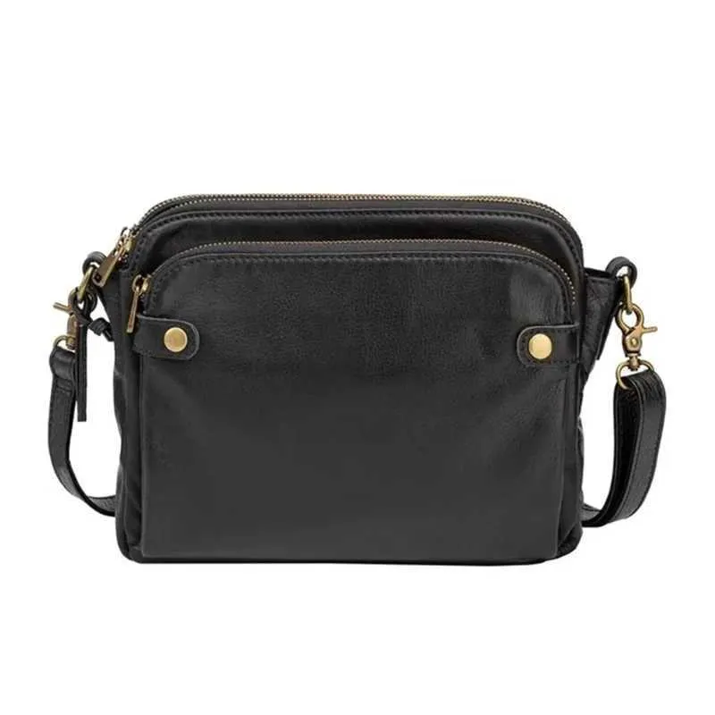Women’s Leather Crossbody Bag With Three Layers And Multi Pockets_voghion.com
