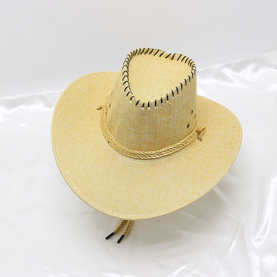 Men's cowboy hat fishing vacation travel hat summer large brim sun hat outdoor sun hat wholesale_voghion.com