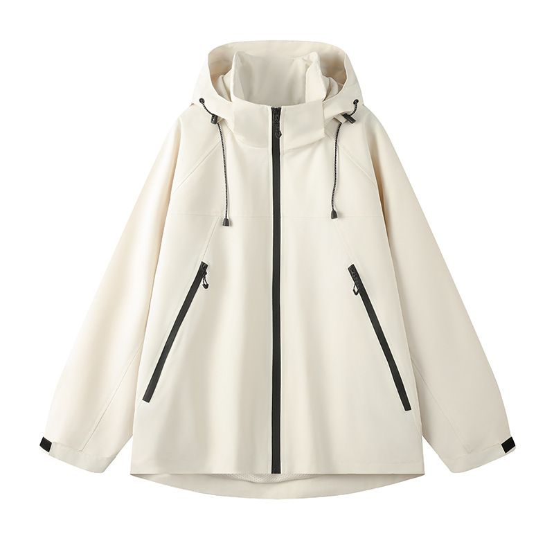 Herbst Herren Kapuzenjacke Winddicht und Wasserdicht Sturm Pärchen Lockere Freizeitjacke Trendy Top_voghion.com