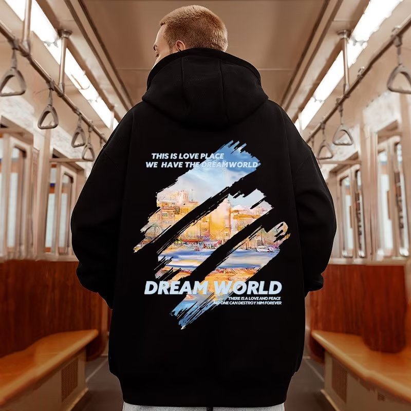 Oversized huvtröja herr plus size höst och vinter streetwear_voghion.com