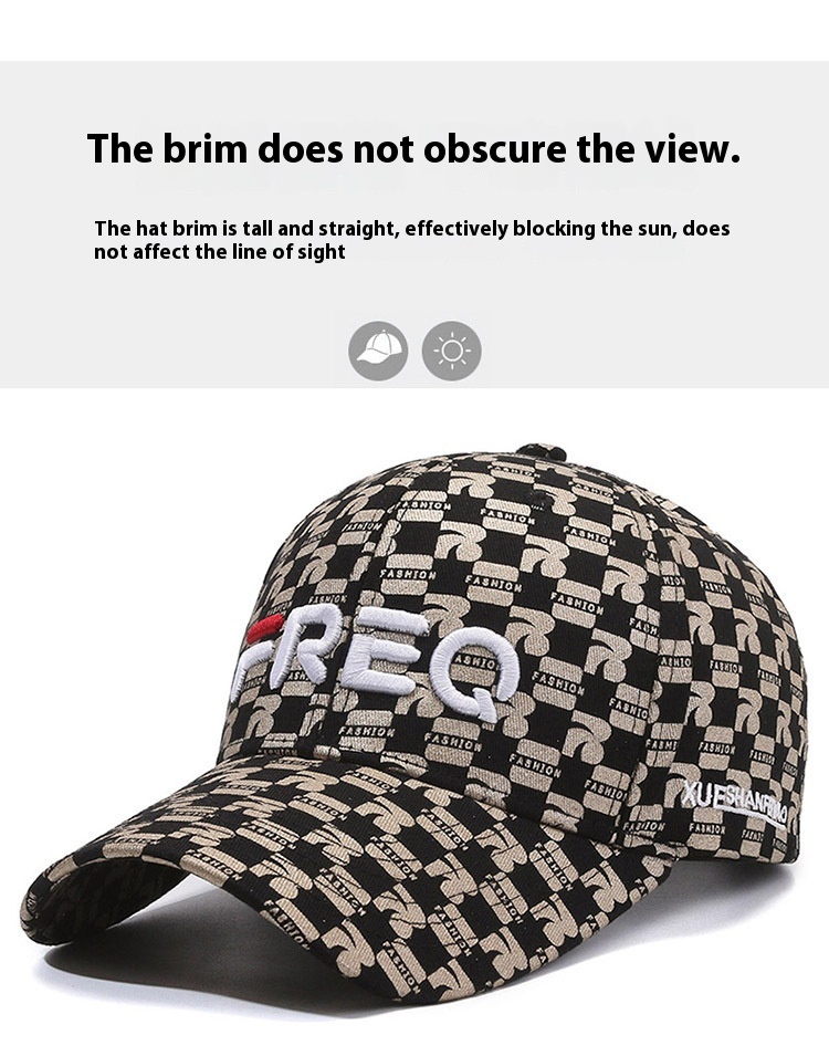 Baseball Men's Summer FREQ Letter Duck Tongue Hat Spring and Autumn Show Face Small Fashion Trend Sunshade, Sunscreen,_voghion.com