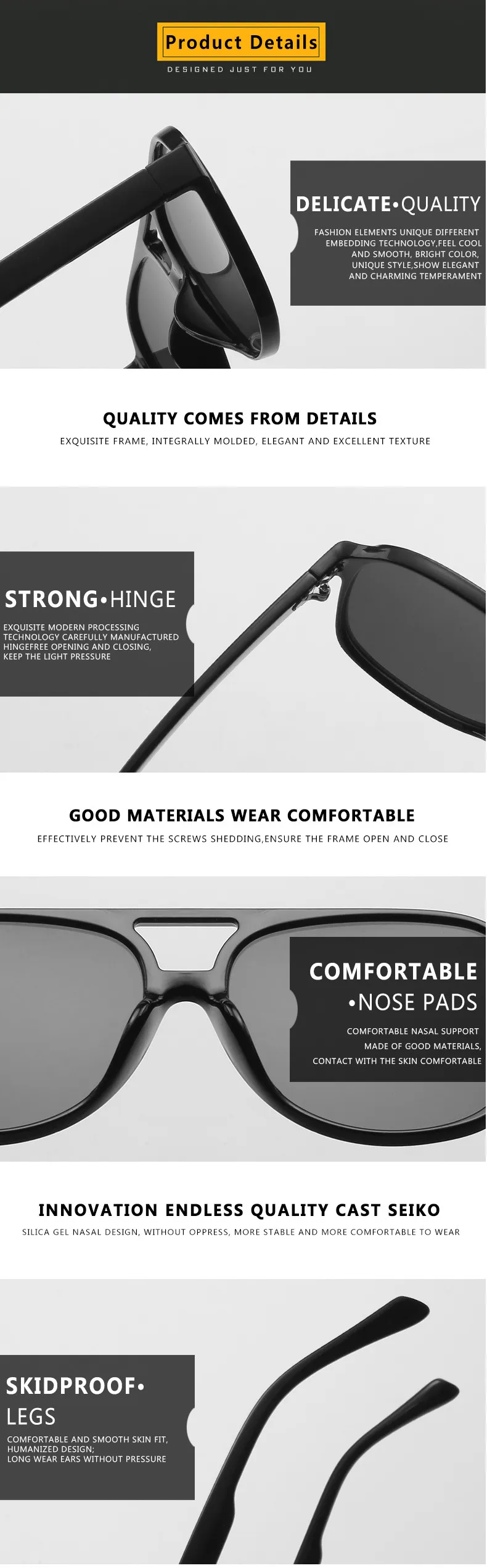 Design Of Retro Square Polarized Aviator Sunglasses Womens Mens 70s Vintage Double Bridge Sun Glasses_voghion.com