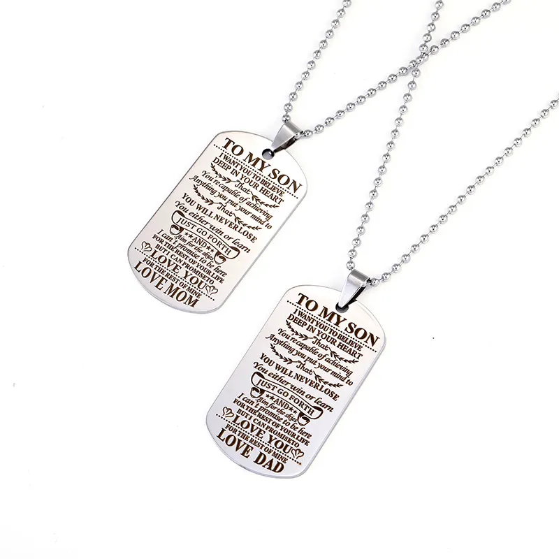 Colar com pingente de placa militar personalizado para filha_voghion.com
