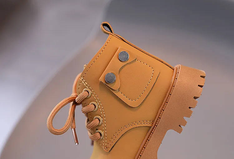 Lasten PU-nahkaiset talvikengät pojille ja tytöille, liukumattomat taaperoiden lyhyet lumikengät, Littlesprouts-koot 21–30_voghion.com