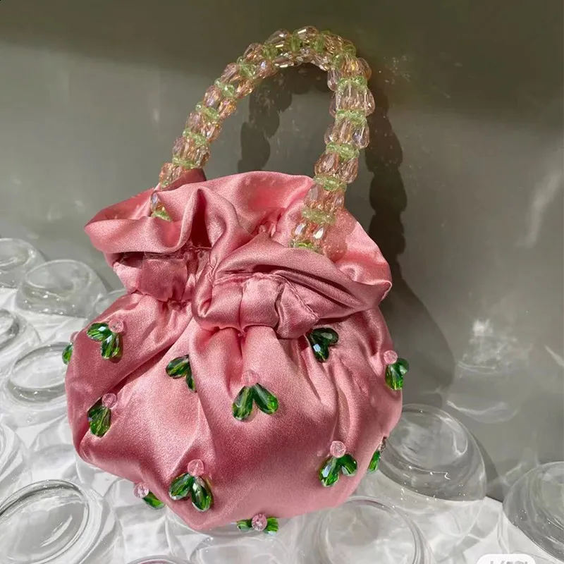 Borse alla moda Dias tote Donna Cristalli Rhie Pochette da sera Borsa da sposa Borsa da festa in raso di seta 240826_voghion.com