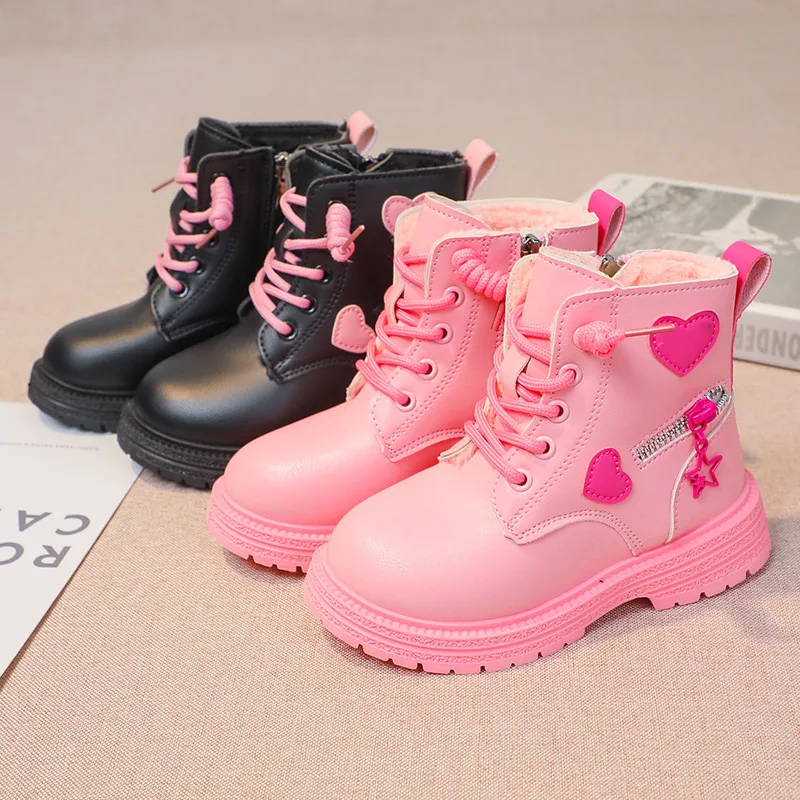 Girls Ankle Fashion Princess Kids PU Leather Rubber Outsole Toddler Children's Short Boots Happysteps Autumn Winter_voghion.com