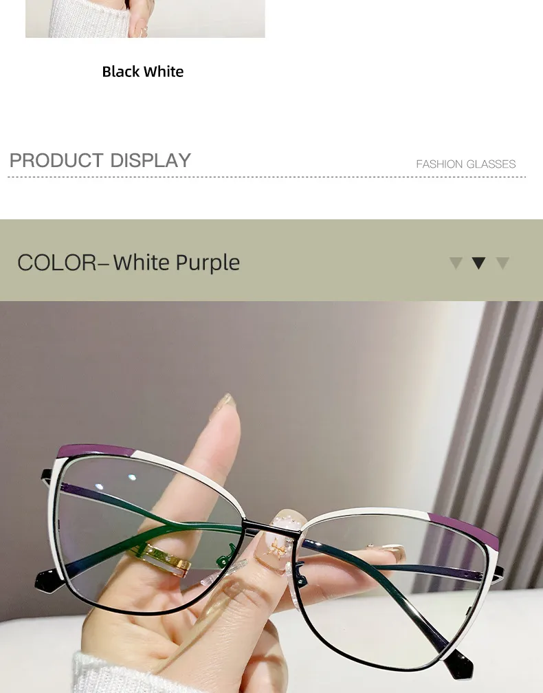 Sonnenbrillen Katzenaugen Korrekturbrillen für Damen 2024 Verschiedene Farben Blaulicht Lesebrille Transparente Brillen für Damen_voghion.com